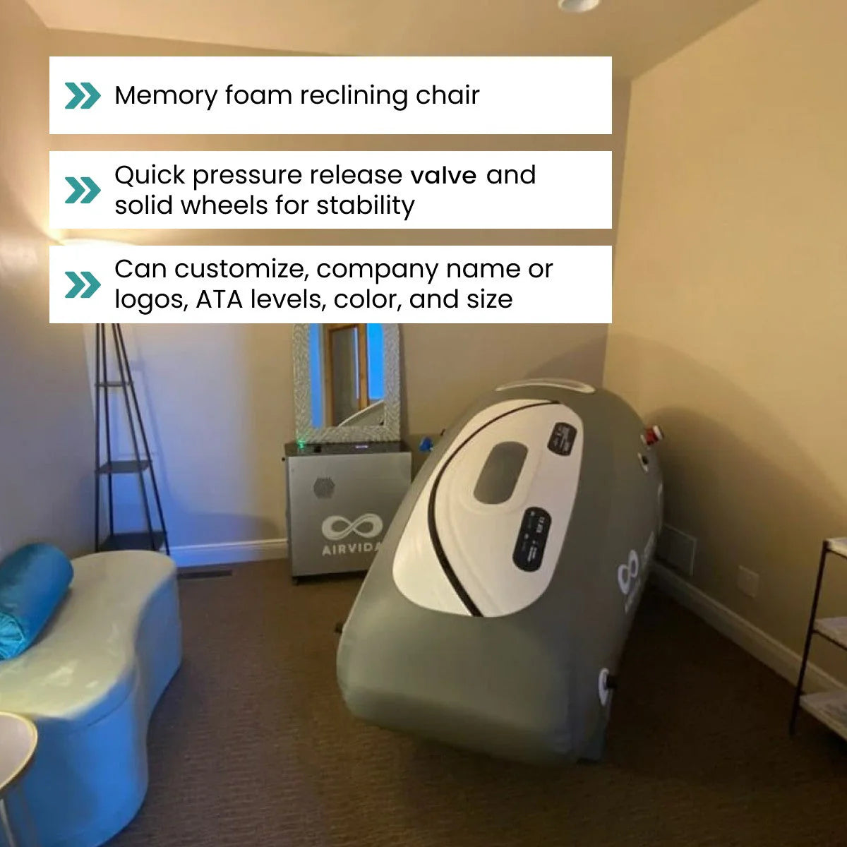 Airvida Pro90 Portable Sitting Hyperbaric Chamber 1.5 ATA