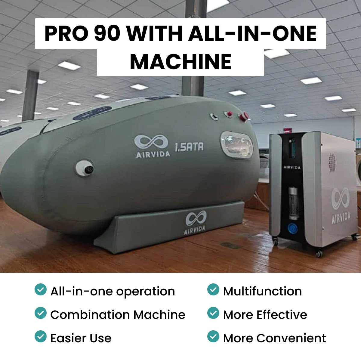 Airvida Pro90 Portable Sitting Hyperbaric Chamber 1.5 ATA