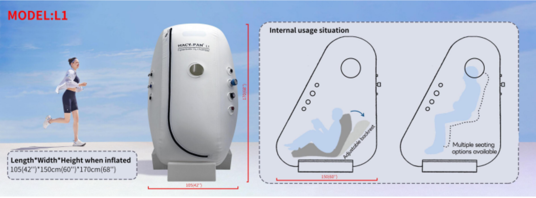 Macy-Pan Hyperbaric Oxygen Therapy Chamber Sitting Type | L1