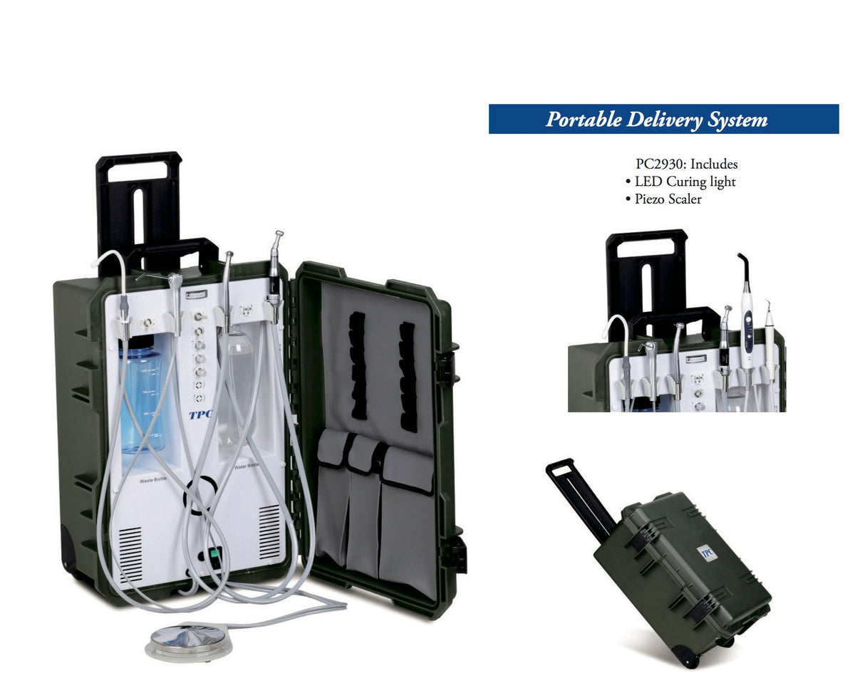 TPC Dental PC-2930 Portable Dental System With Scaler & LED Curing Light (4 Hole) With Warranty