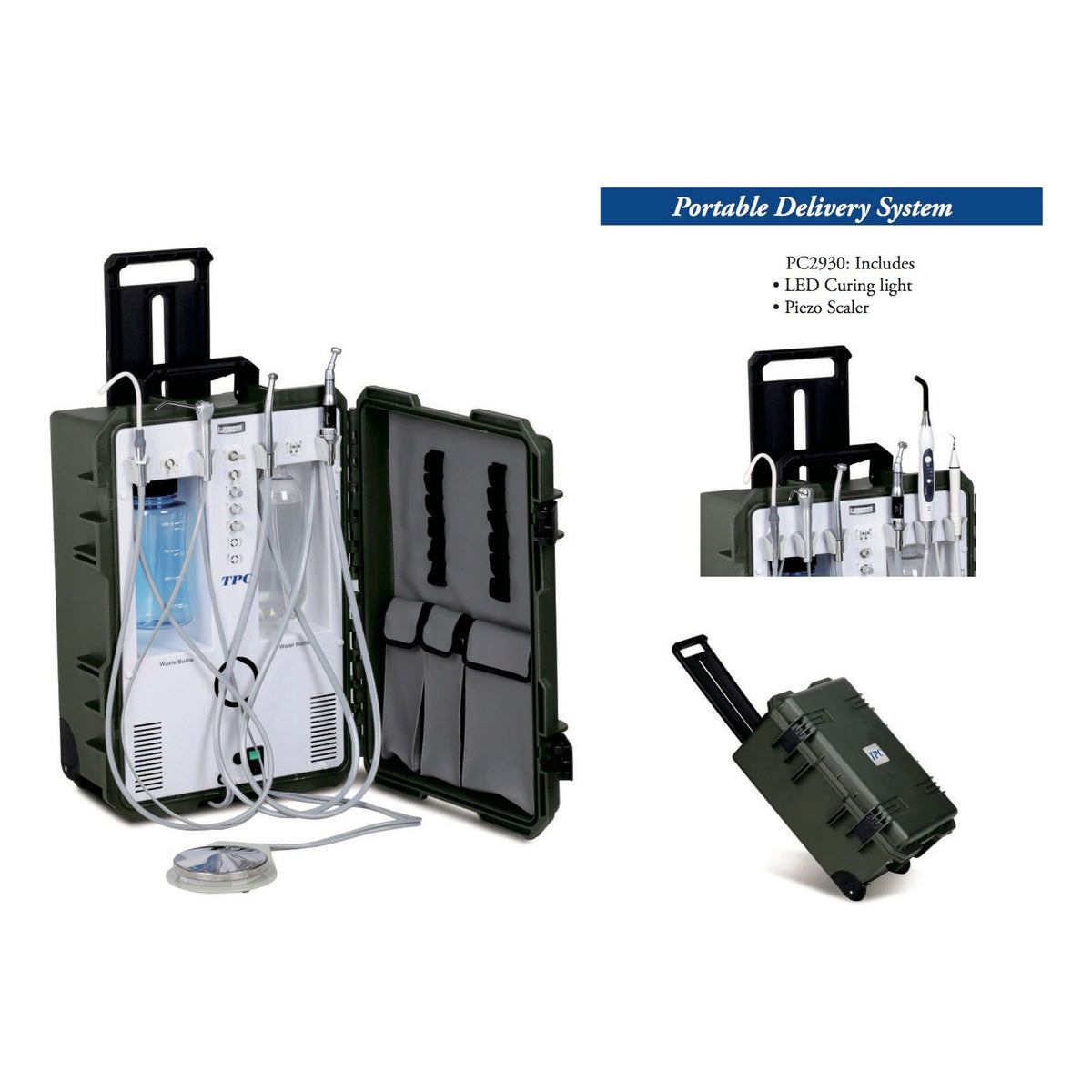 TPC Dental PC-2930 Portable Dental System With Scaler &amp; LED Curing Light (4 Hole) With Warranty