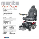 Merits Health P327 Vision Super W/ Power Seat Lift Heavy Duty Power Wheelchair