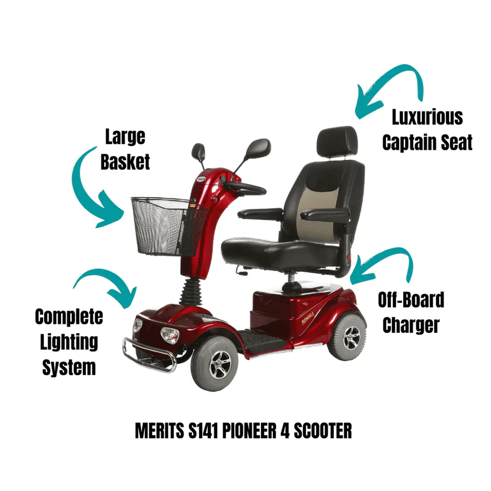 Merits Health Pioneer 4 S141 4-Wheel Mobility Scooter