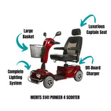 Merits Health Pioneer 4 S141 4-Wheel Mobility Scooter
